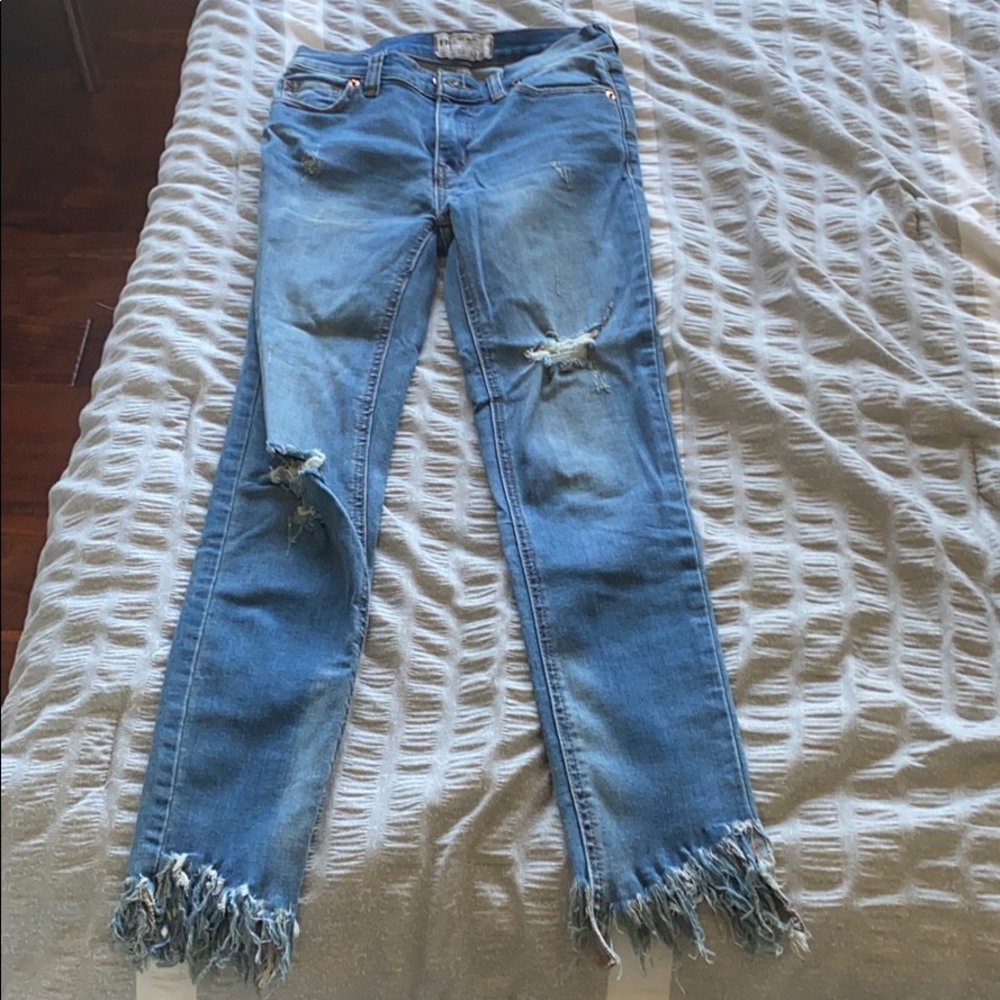 Free People Great Heights Frayed Skinny Jean